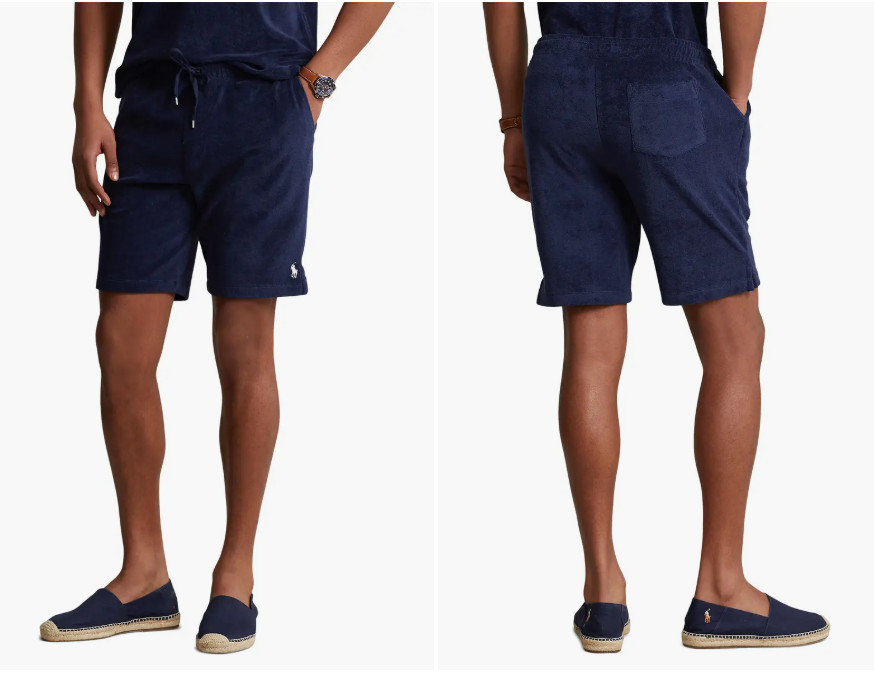 Polo Ralph Lauren Drawstring Shorts Men’s Small Newport Navy 7.75 Inch Terry