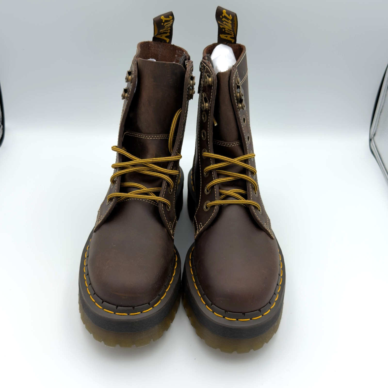 Dr Martens Jadon Arc Crazy Horse Platform Boots Brown M8 W9 31125201 New