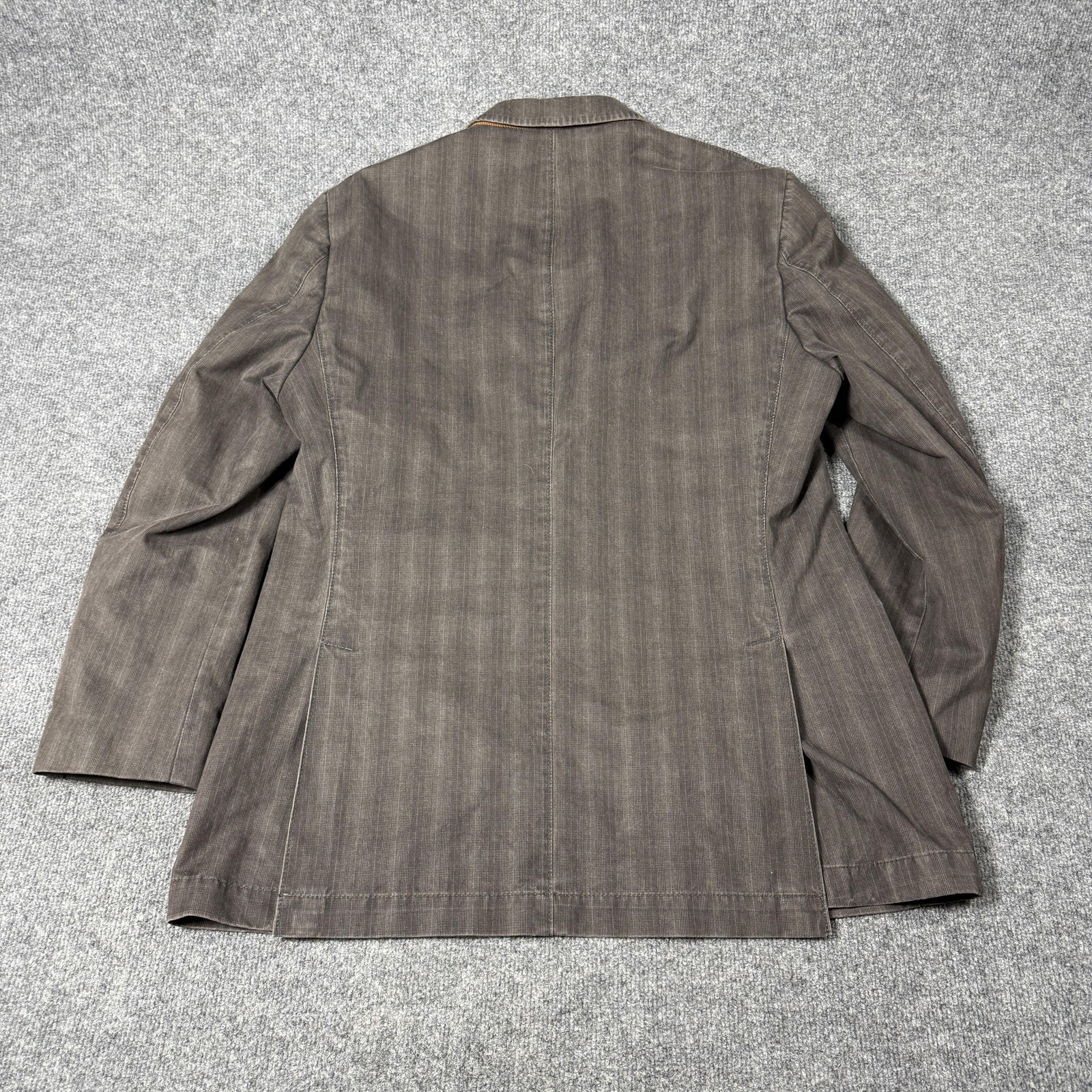 Kroon Blazer Mens 44R Brown Stripe Casual Sport Coat Jacket Lined Spring Patch