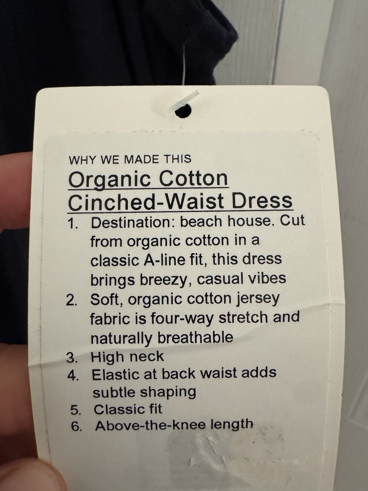 Lululemon Organic Cotton A-Line Dress High Neck Sleeveless Blue XL Short