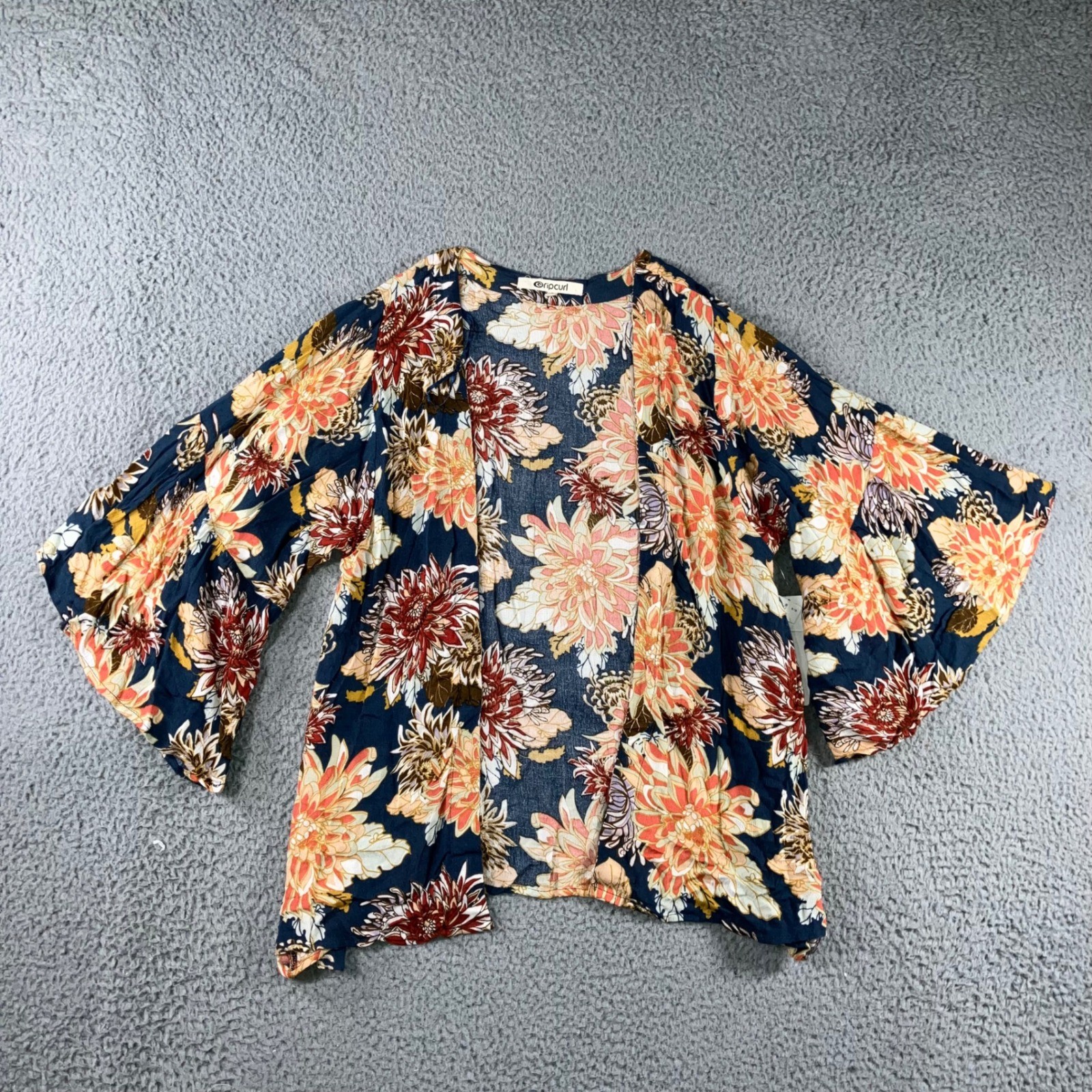 Kimono Coverup Women S Colorful Floral Bell Sleeve Flowy Beachy Festival Coastal