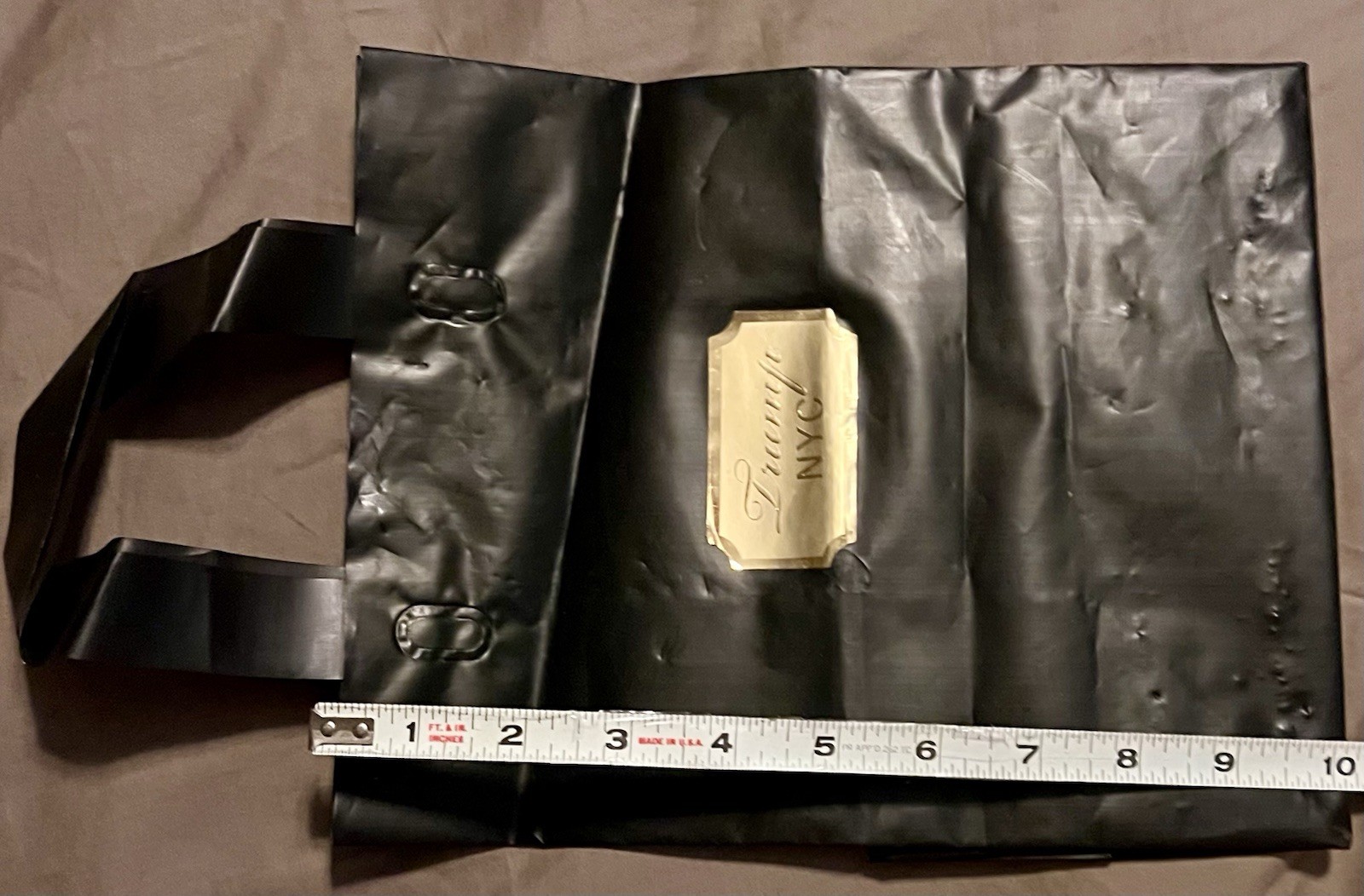 TRUMP NYC PLASTIC SMALL BLACK BAG / GIFT BAG (10”X8”X5”)(not including handles)