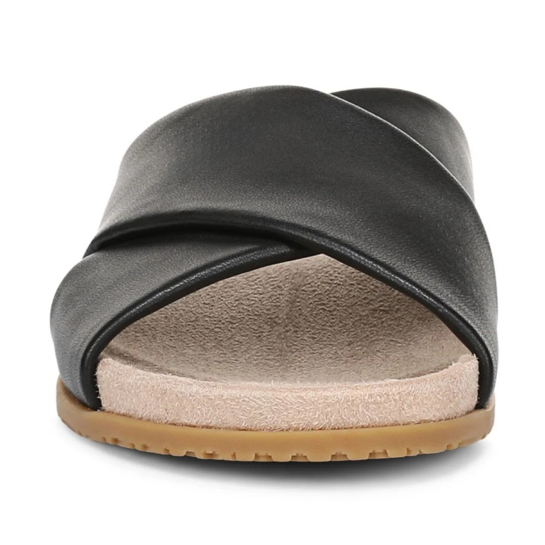 Vionic Etna Slide Sandal, Black Leather Color, Size 5 to 13, New