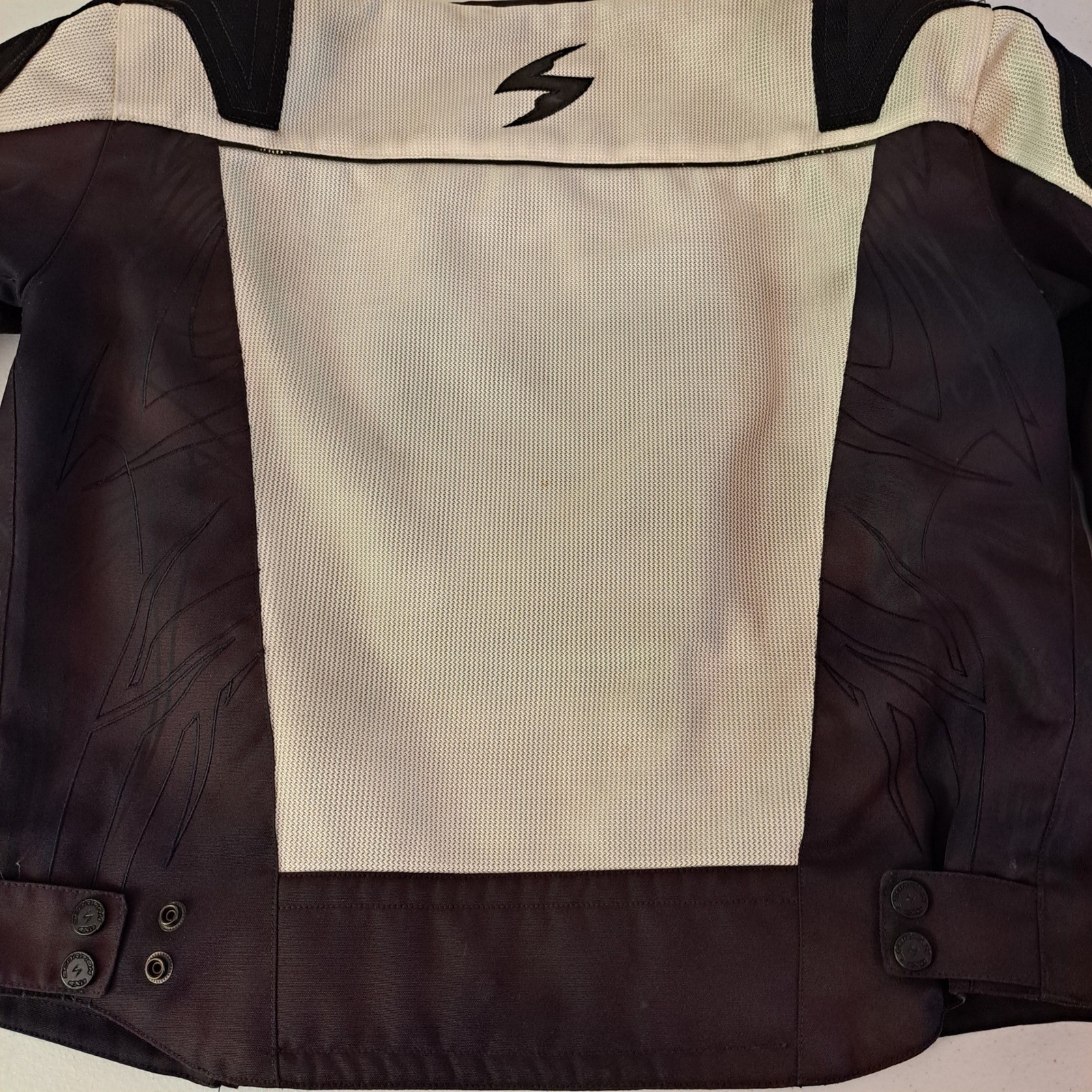 Scorpion EXO Mesh Motorcycle Jacket Mens SM Black White Exo Skeletal Excellent