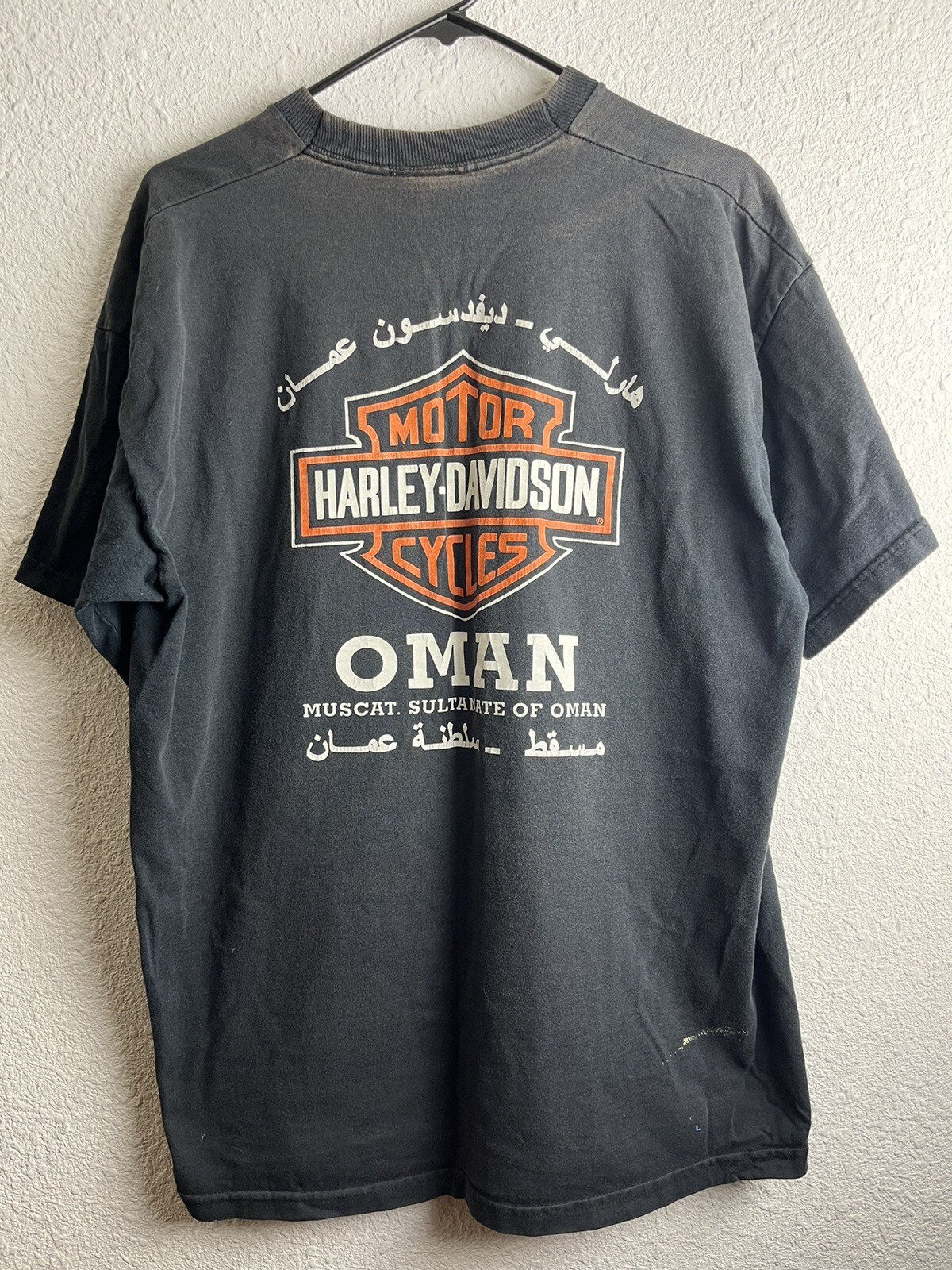 Harley Davidson Oman, Muscat, Sultanate of Oman Black Graphic T-Shirt Men’s XL