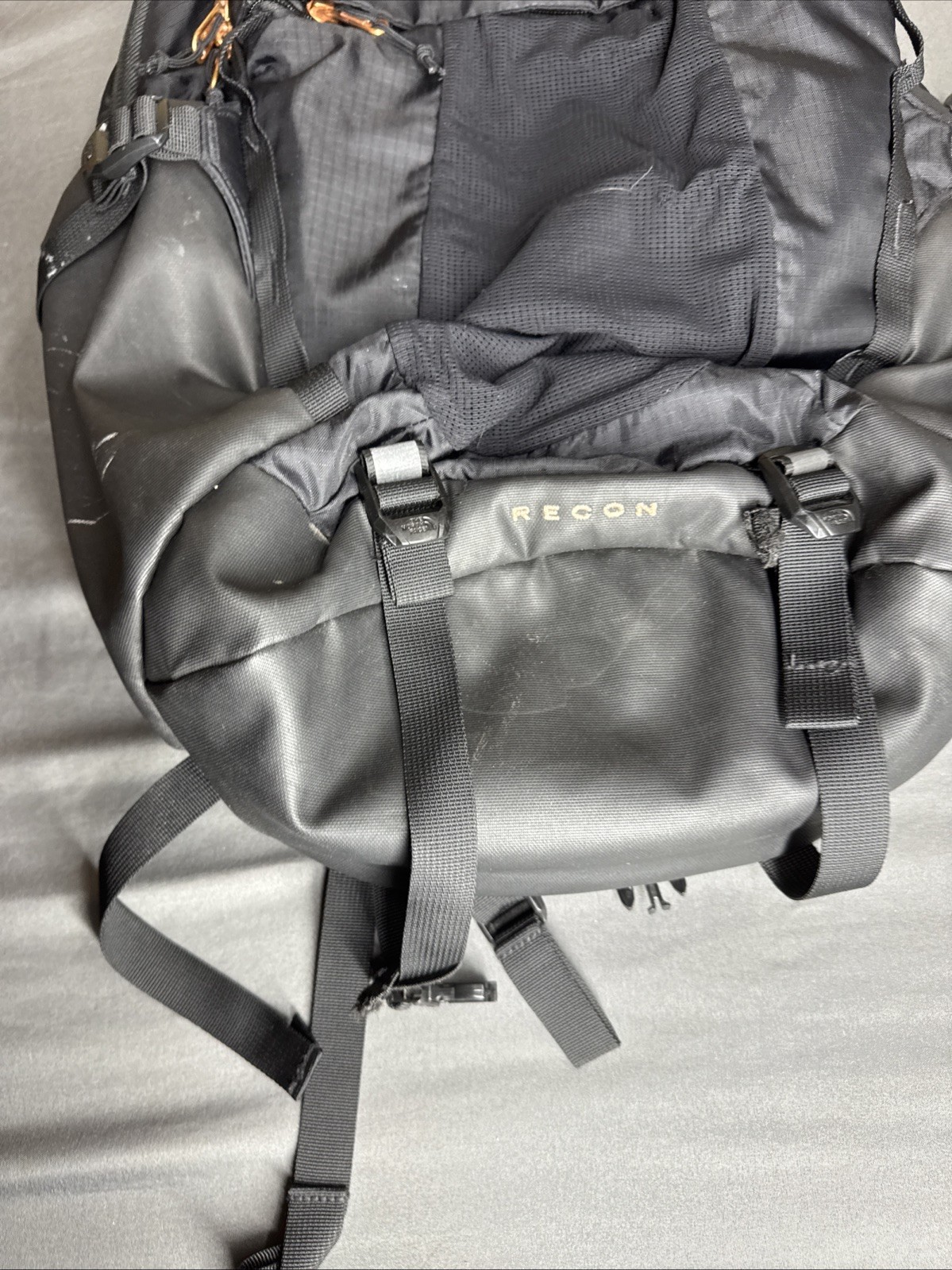 The North Face Women’s Recon Luxe Backpack, TNF Black/Burnt Coral, OS – USED