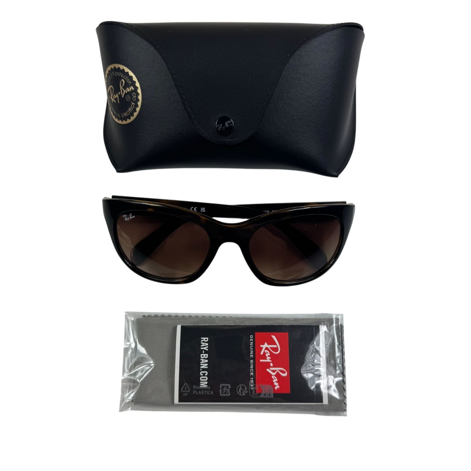 Ray Ban RB4216 Tortoise Shell Sunglasses Brown Gradient Polished Light Havana