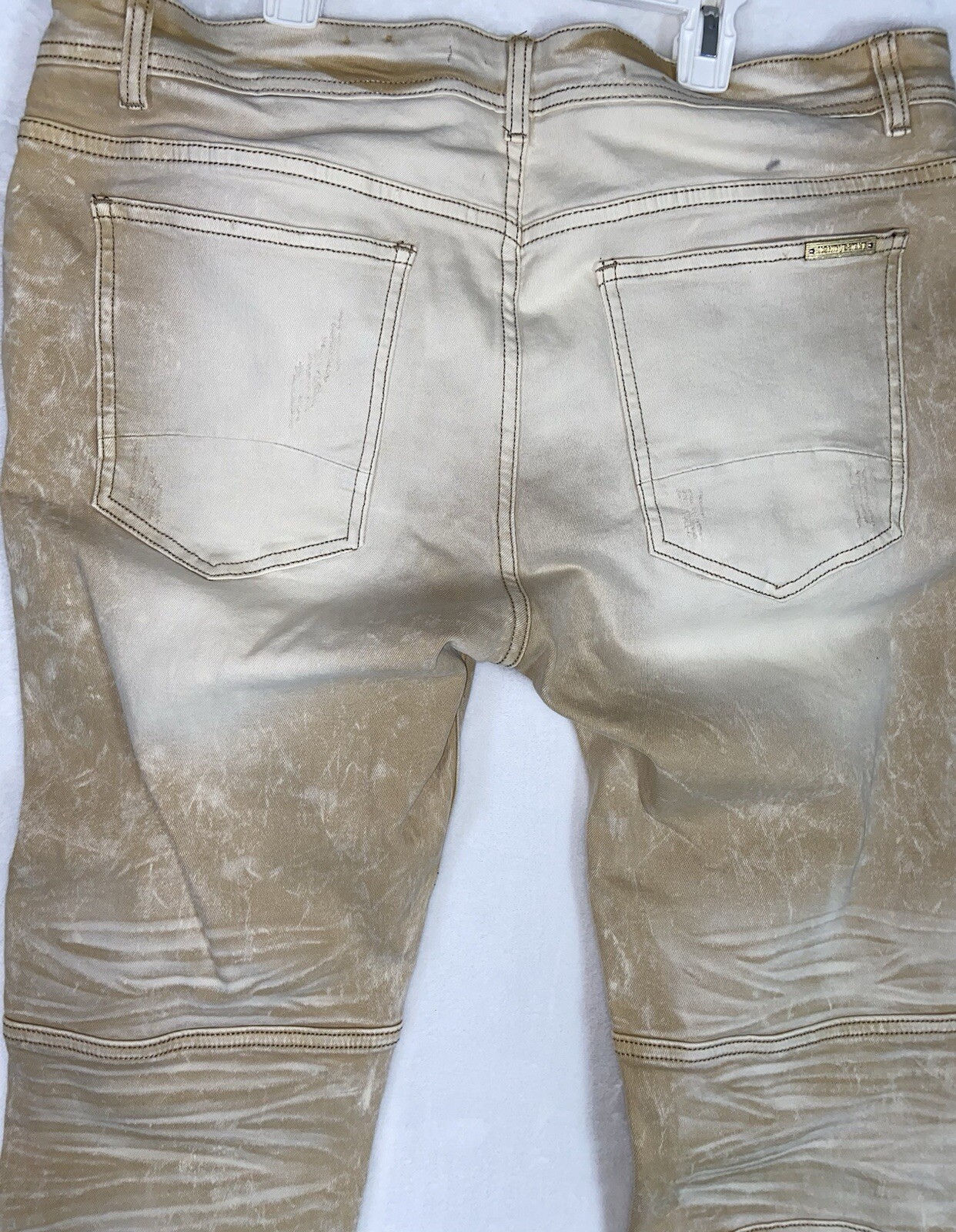 Dstrkt Denim Moto Stretch Jeans Mens Sz 38×34 Comfort Distressed Overdye Zippers
