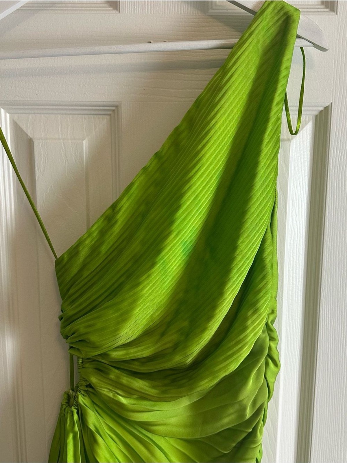 Mango One-Shoulder Ombre Green Evening Dress