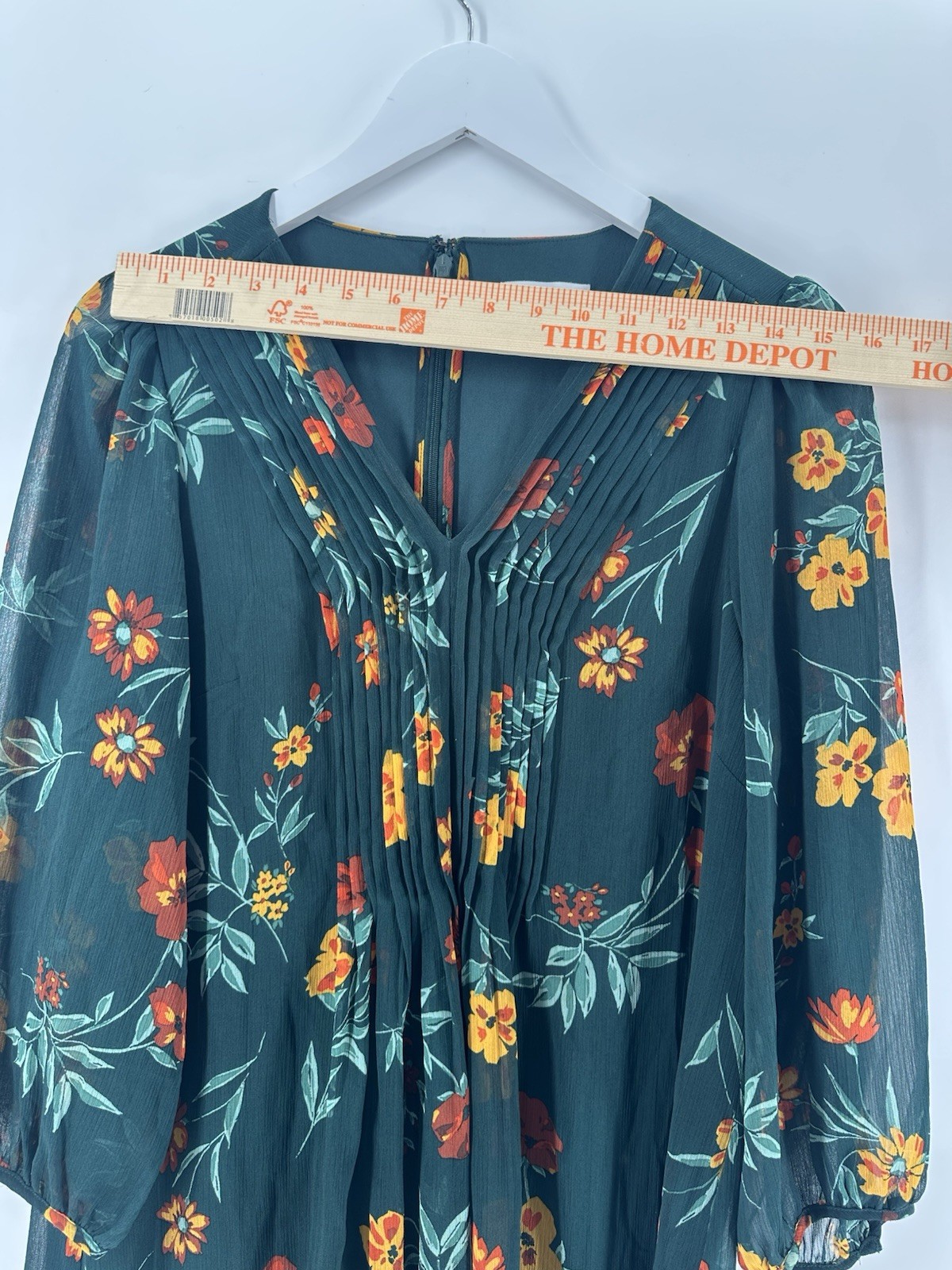 Calvin Klein Womens Green Floral Print Chiffon Wear To Work Dress Size 10 AC16