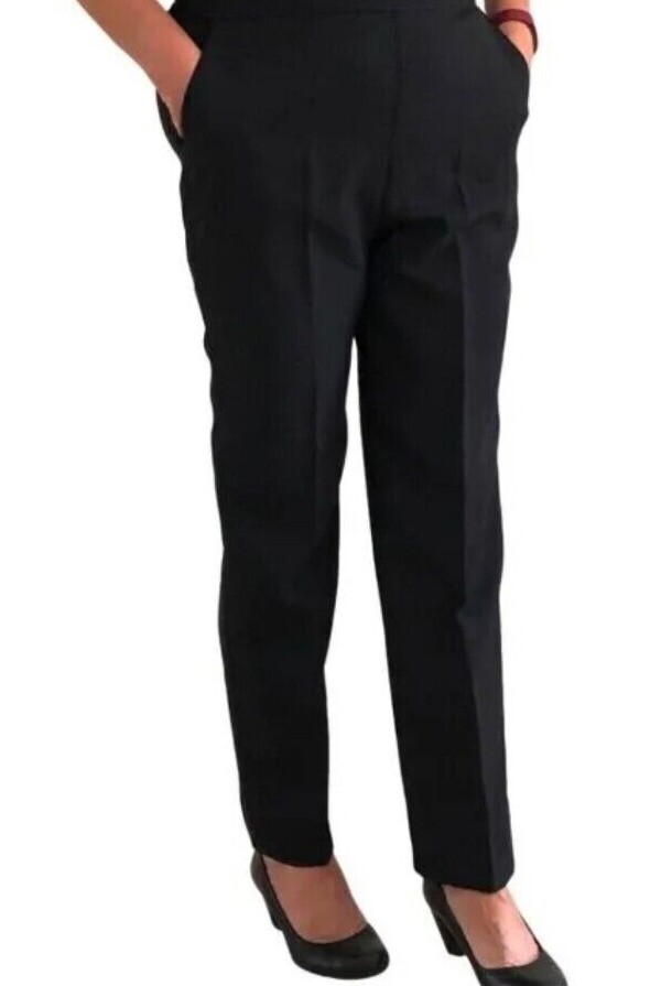 Emma Collection Ladies Formal Smart Trousers Navy Black Brown All Sizes