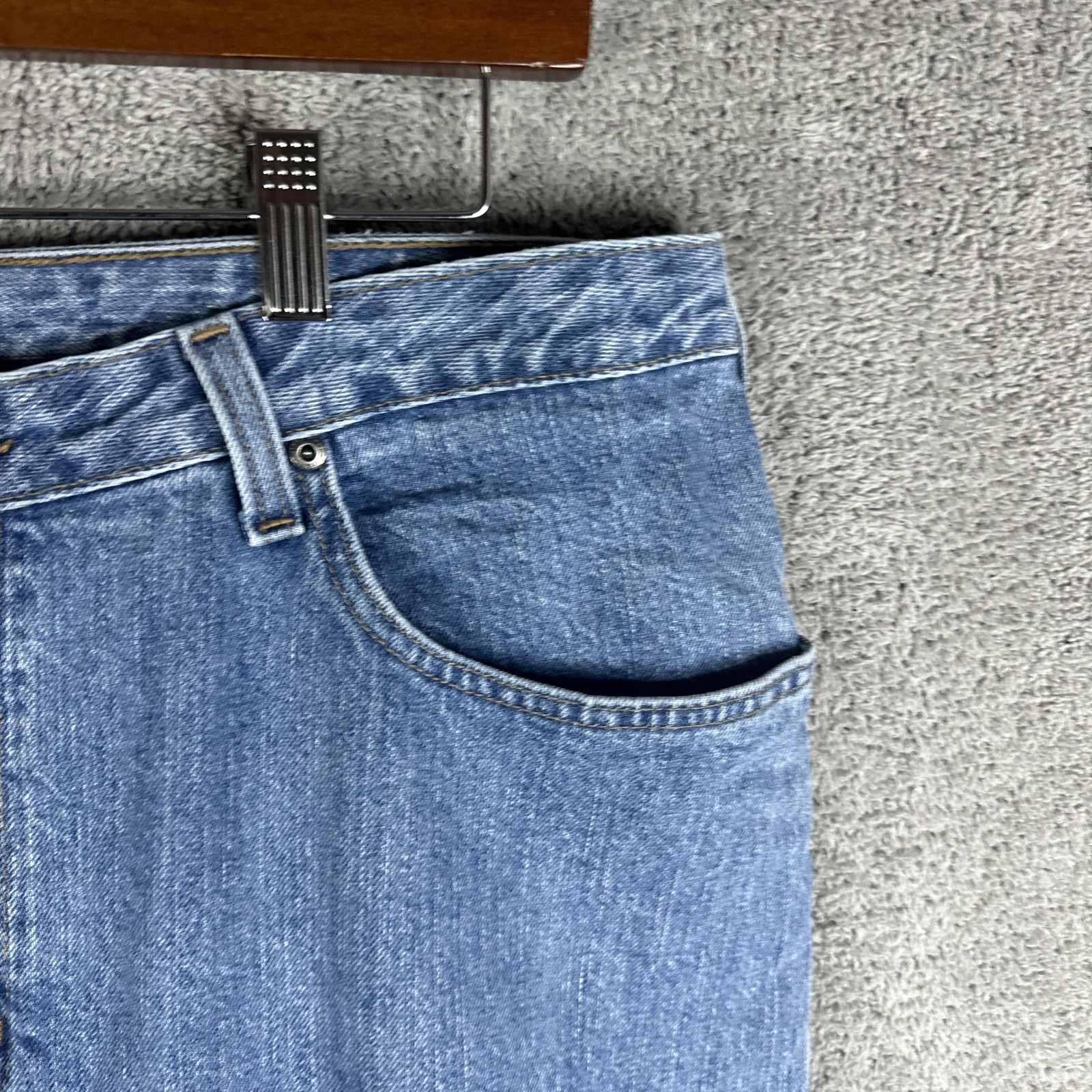 Carhartt Jeans Womens 18×30 Blue High Rise Relaxed Fit WB 160 AIO Denim Workwear