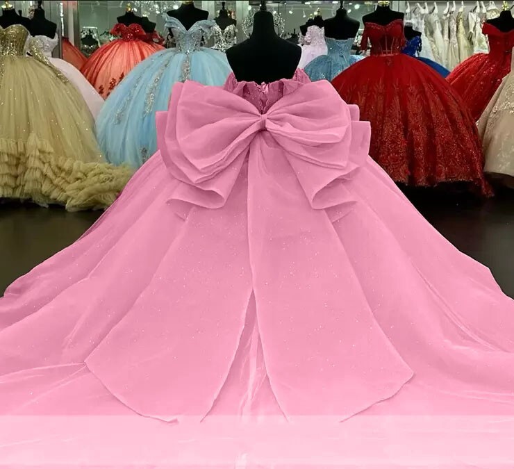 Big Bow for Quinceanera Dresses Sweet 15 16 Dress Custom Color Birthday Party