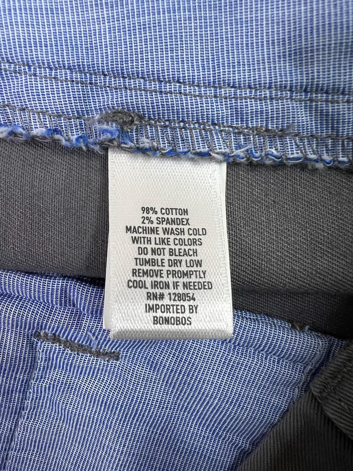 Bonobos Pants Mens 36×30 Gray Straight Fit Chino Stretch Casual Office Dressy