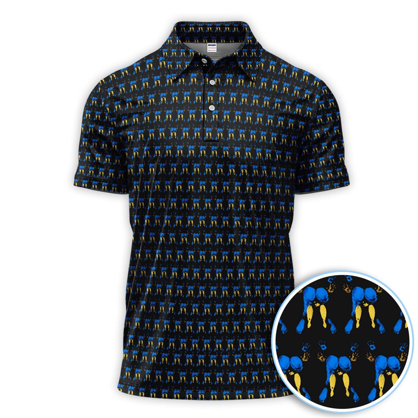 Abstract Footprint Golf Polo, Sexy Golf Shirt for Men, Golf Gift