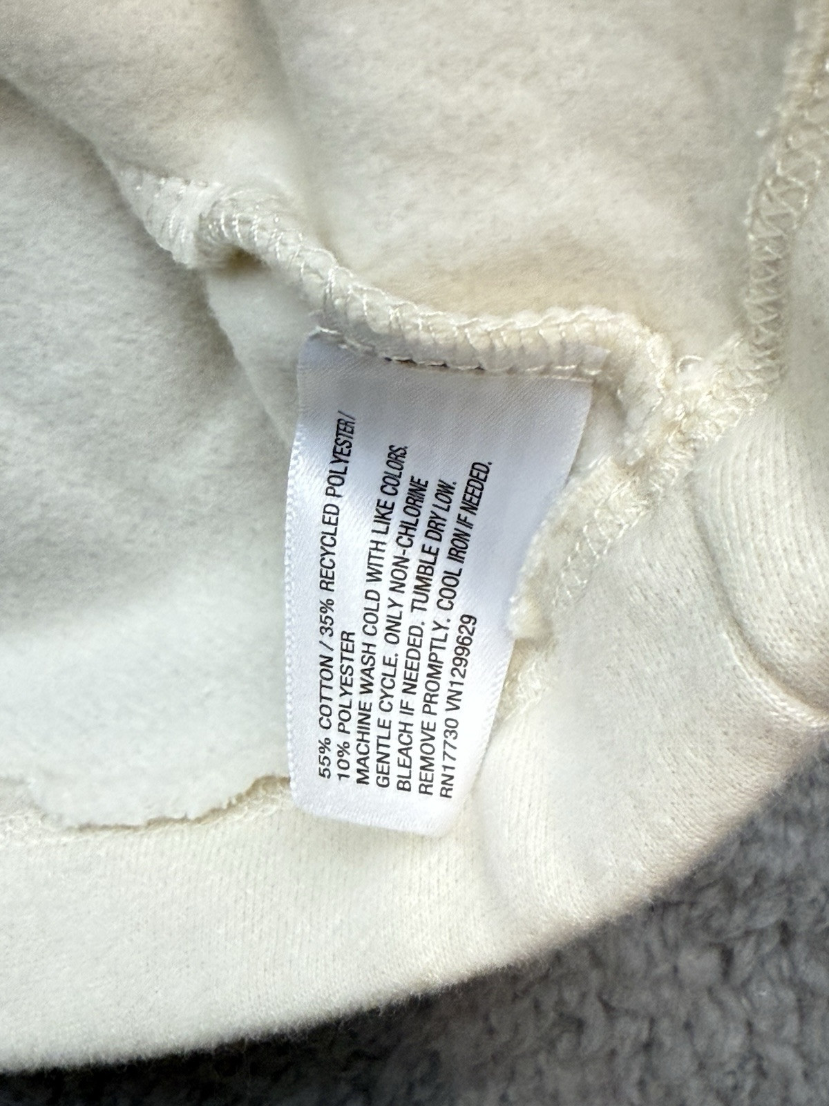 Knox Rose Women’s Size Large Long Sleeve Fleece Jacket White Sand