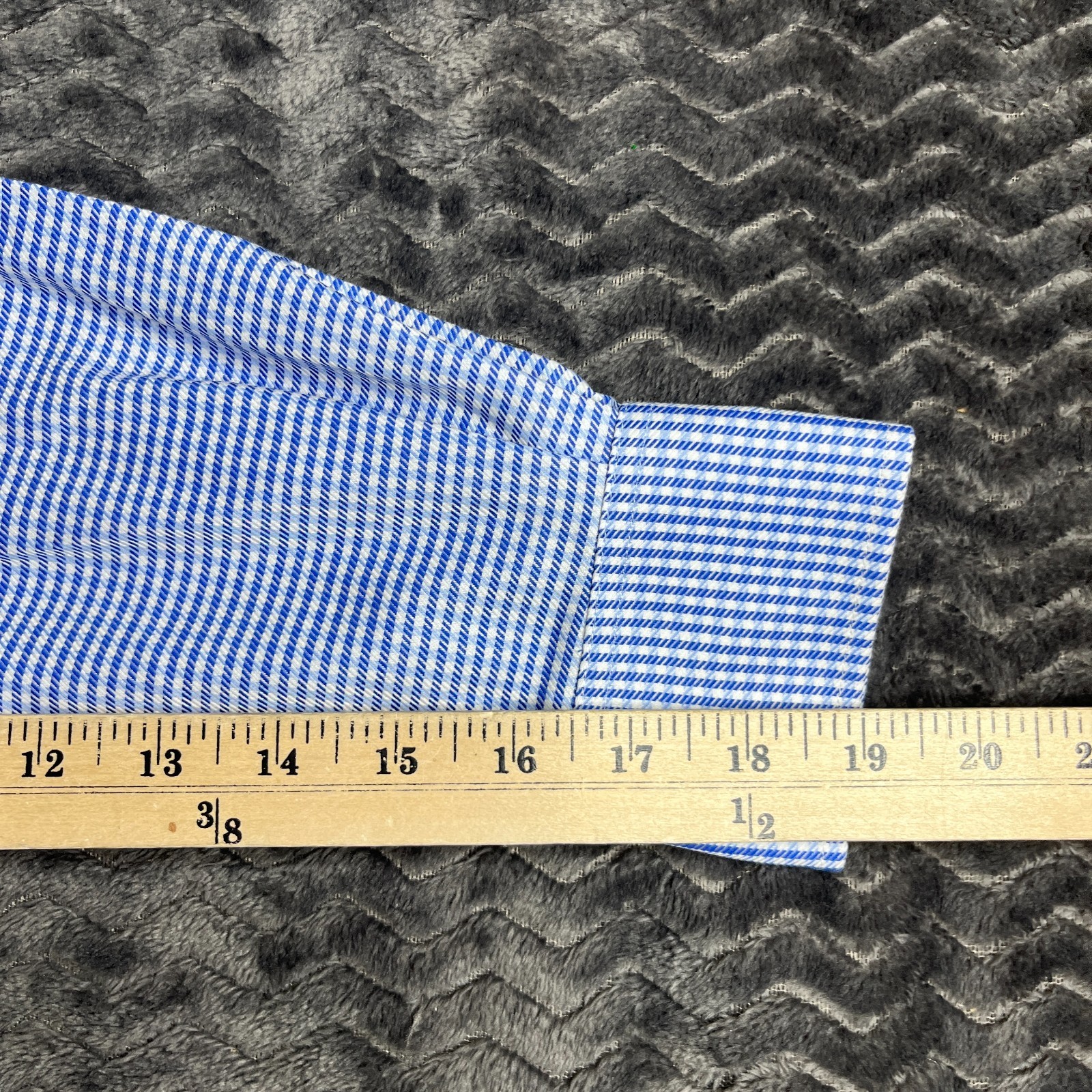Tommy Hilfiger THFlex Supima Slim Fit Stretch Shirt S 14.5 32/33 Blue plaid
