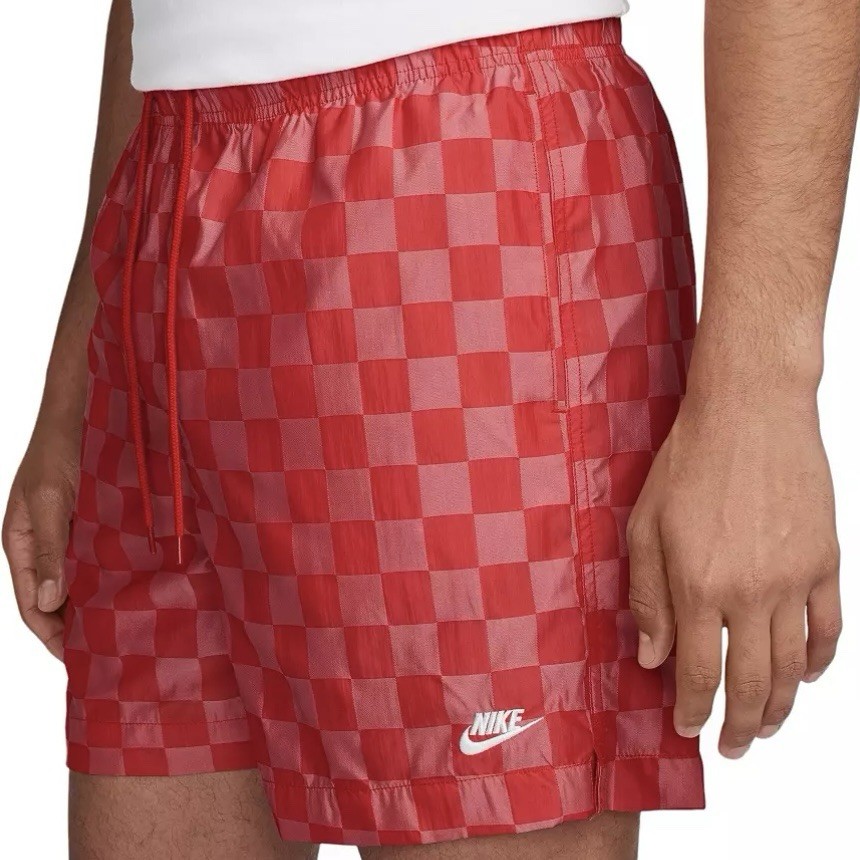 Nike Shorts Sz Large Mens University Red White Club Flow Checkers $60