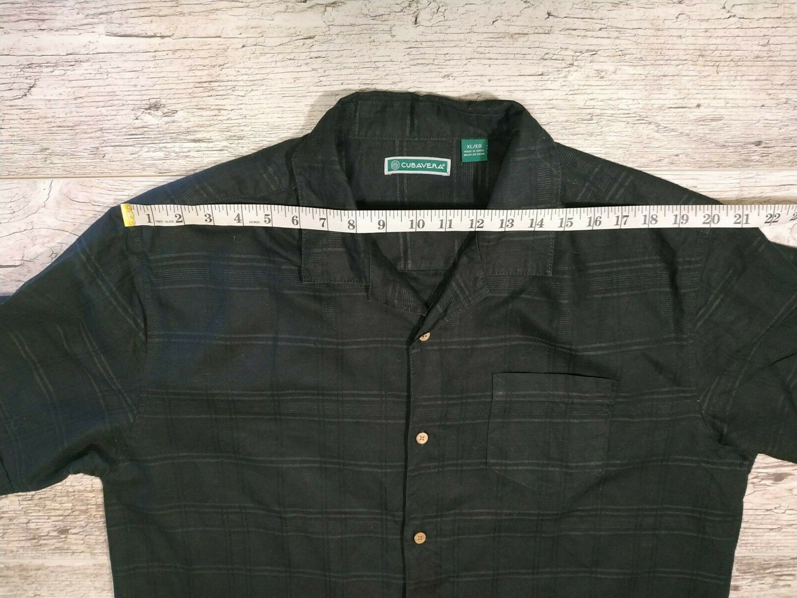 Cubavera Mens Shirt Button Up Short Sleeve Linen Blend Size XL