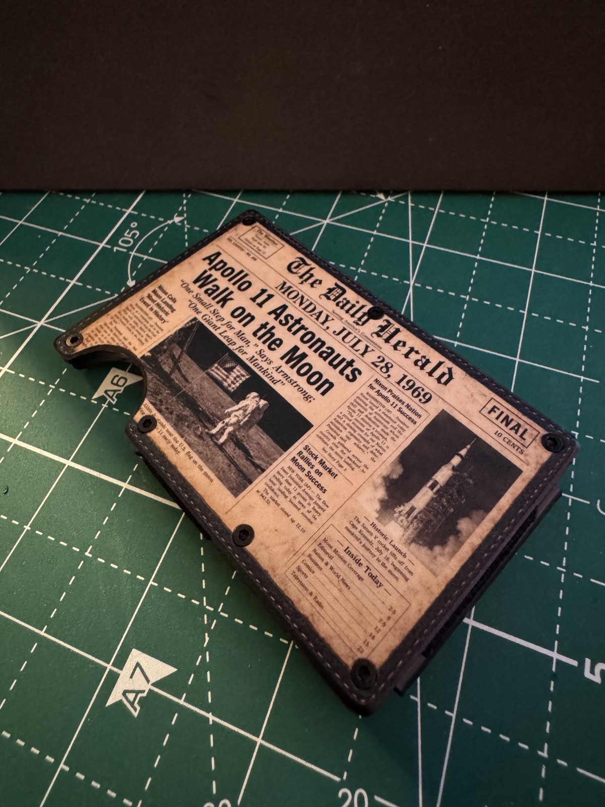 Custom Newspaper Metal Wallet Personalized Birthday Anniversary RFID Money Clip