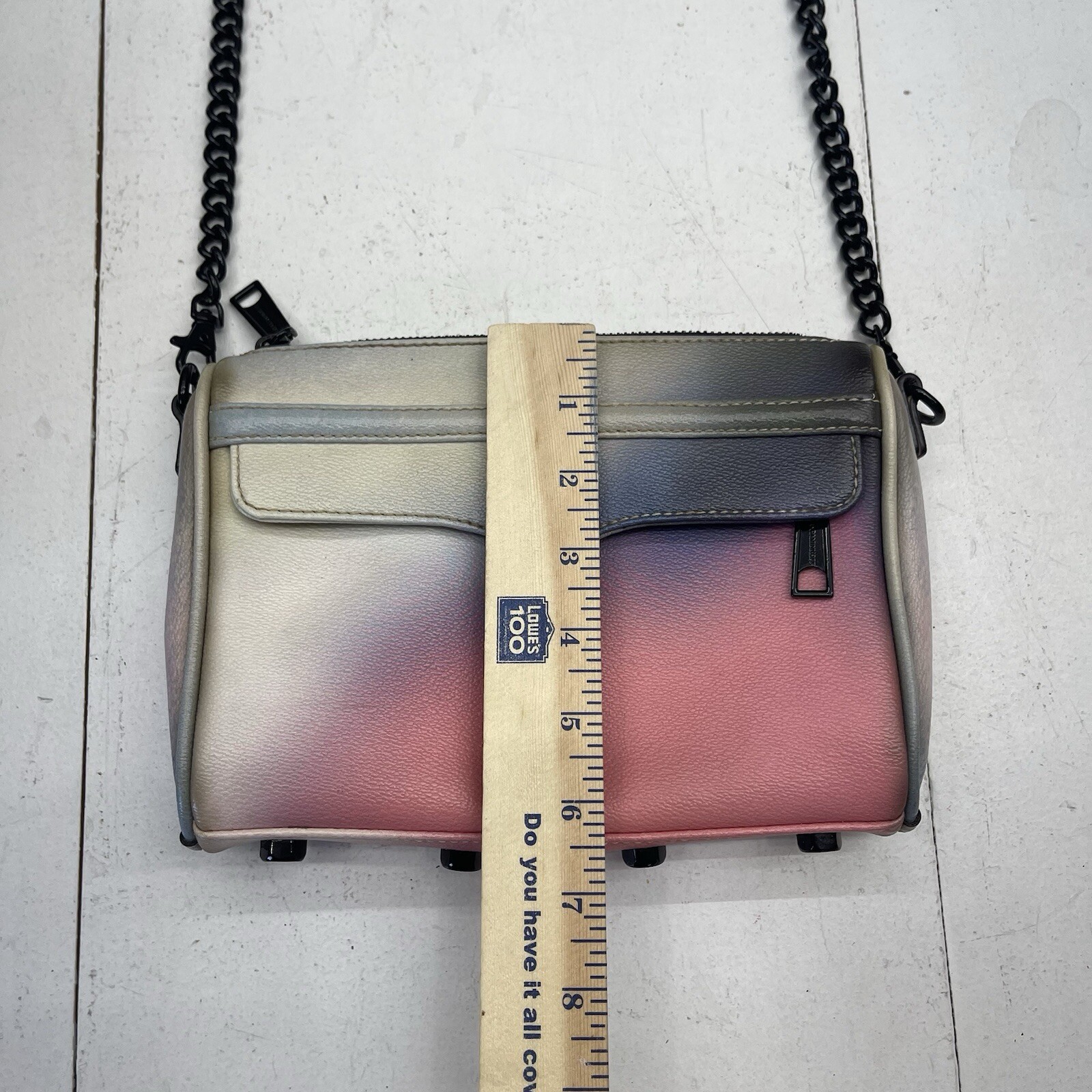 Rebecca Minkoff Mini Mac Pink Blue Graffiti Chain Crossbody Purse