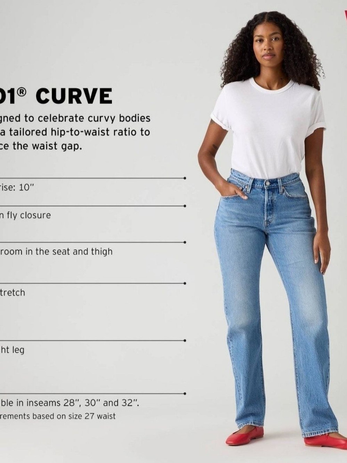Levi’s Women’s 501 Curve Straight Leg Stretch Jeans – Mild Salsa – 26 X 30 – NEW