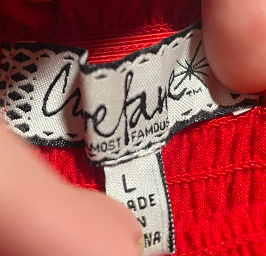 Crave Fame By Almost Famous Womens Large L Red Cropped Top Bandeau Set In Sleeve