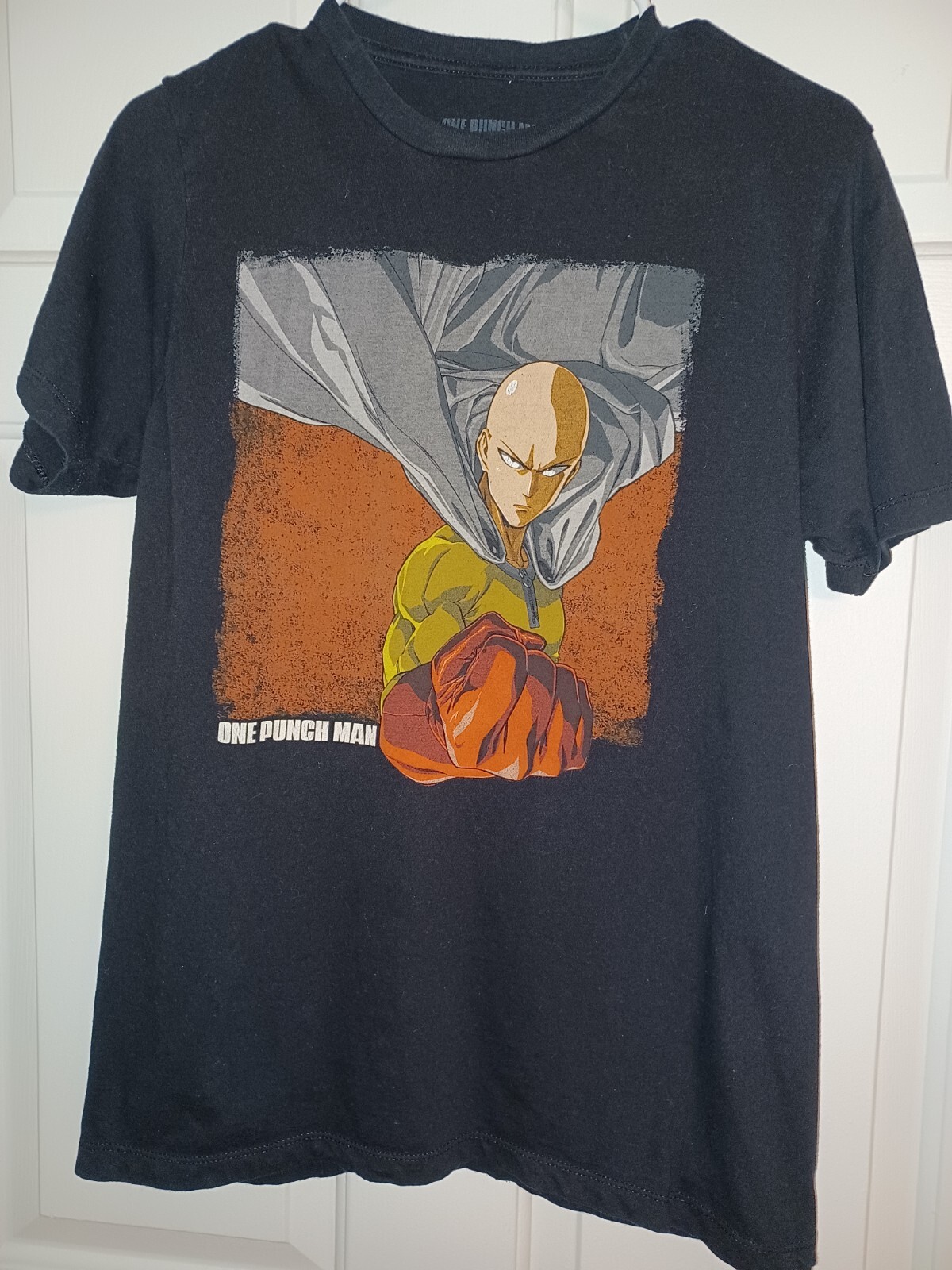 One Punch Man anime Black T-Shirt Size MEDIUM