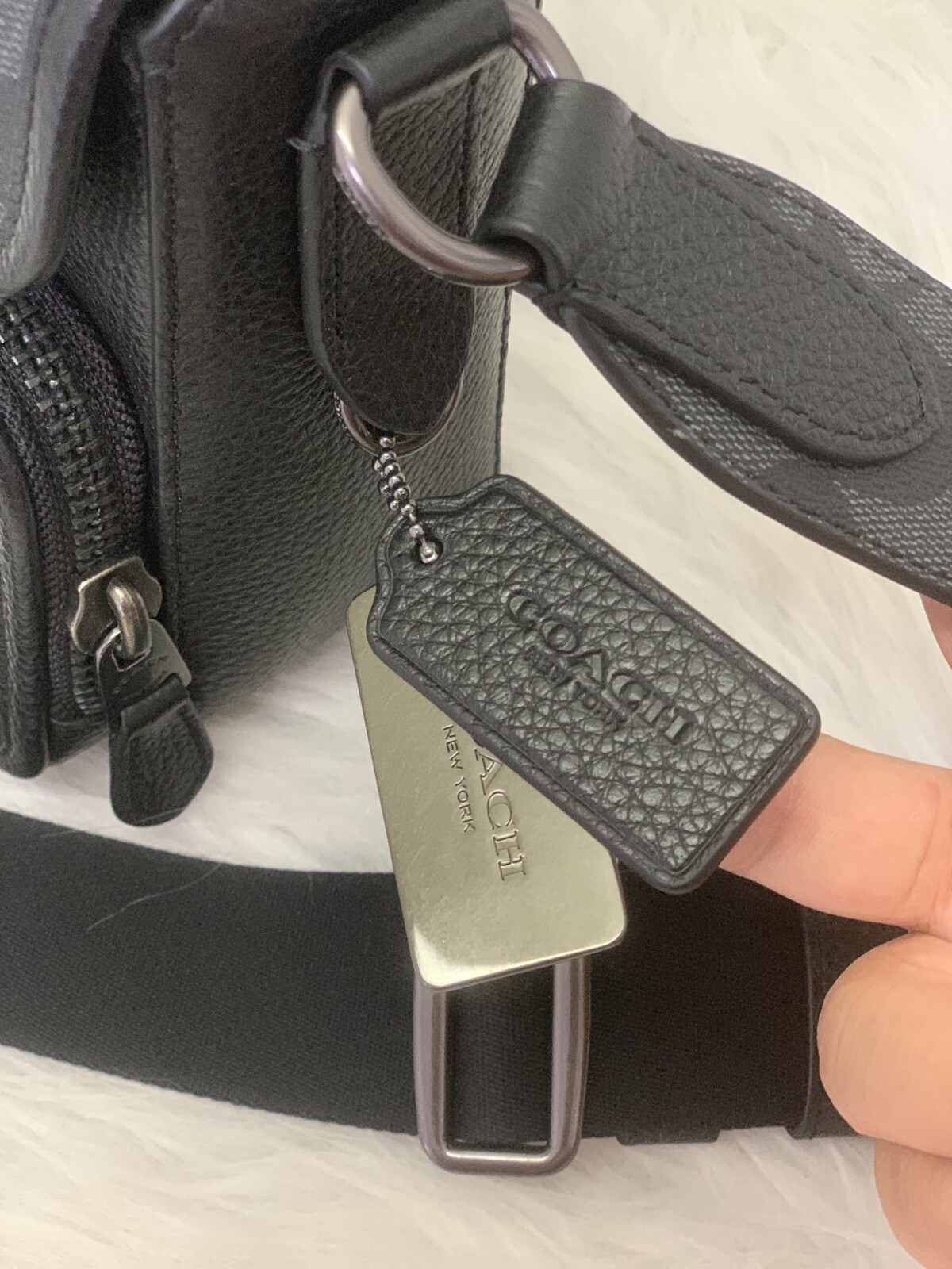 Coach C9870 Sullivan Flap Crossbody In Signature Canvas IN Black Charcoal