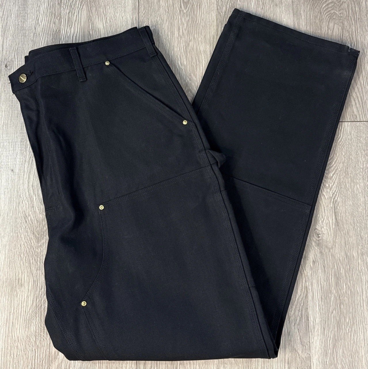 Carhartt Mens Loose Fit Firm Duck Double Front Utility Work Pant Black 40×34 New