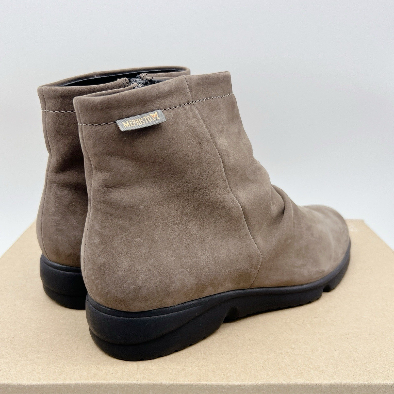 Mephisto Rezia Walnut Nubuck Ankle Boots Wedge Womens US 6 EU 37 1/3