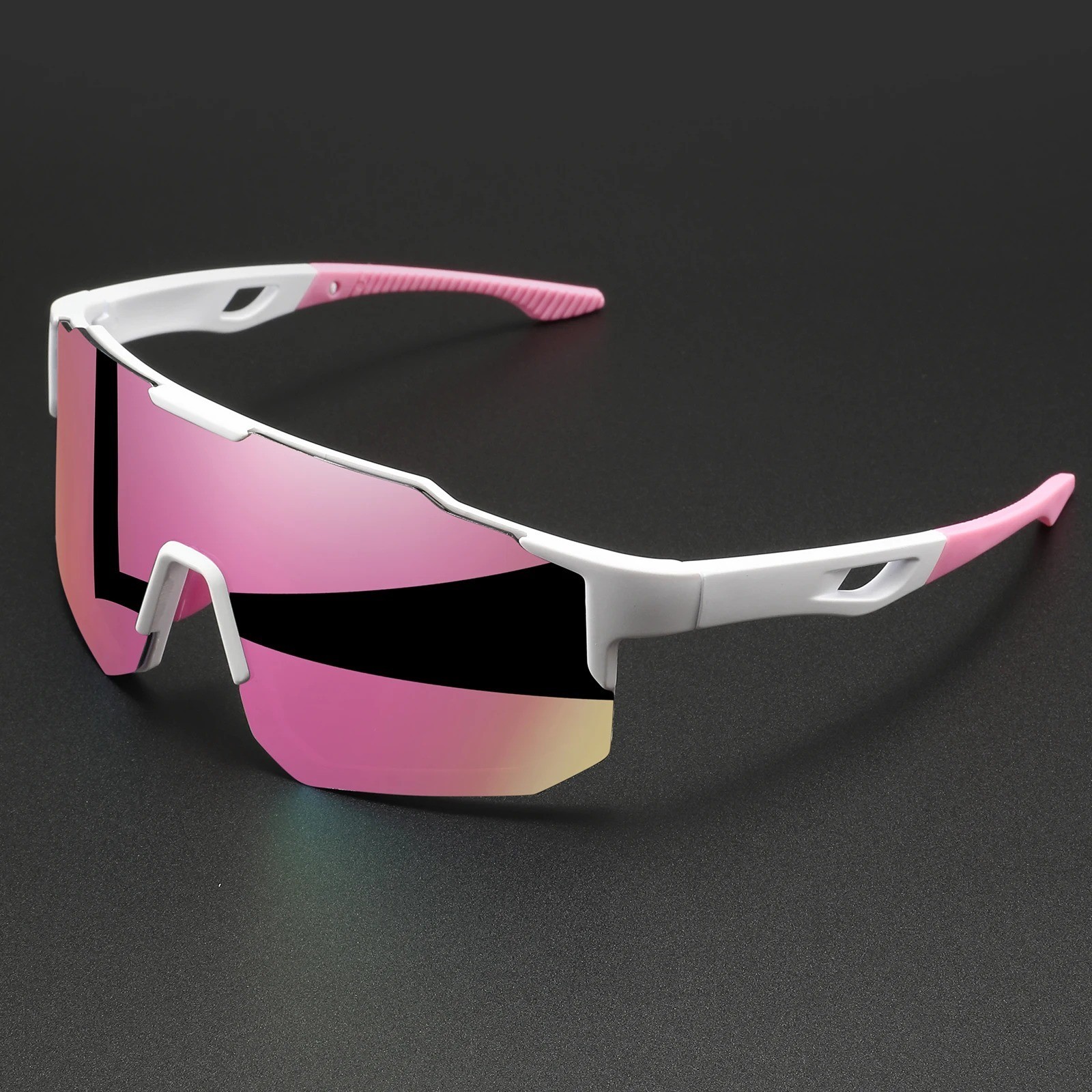 Oversized Colorful Sports Sunglasses UV400 Wraparound Design for Outdoor Activit