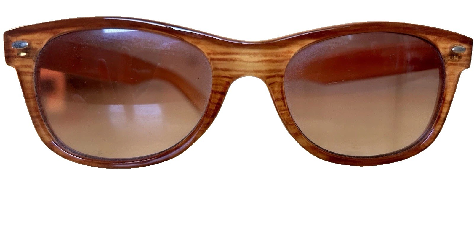 Retro Brown Woodgrain Square Sunglasses