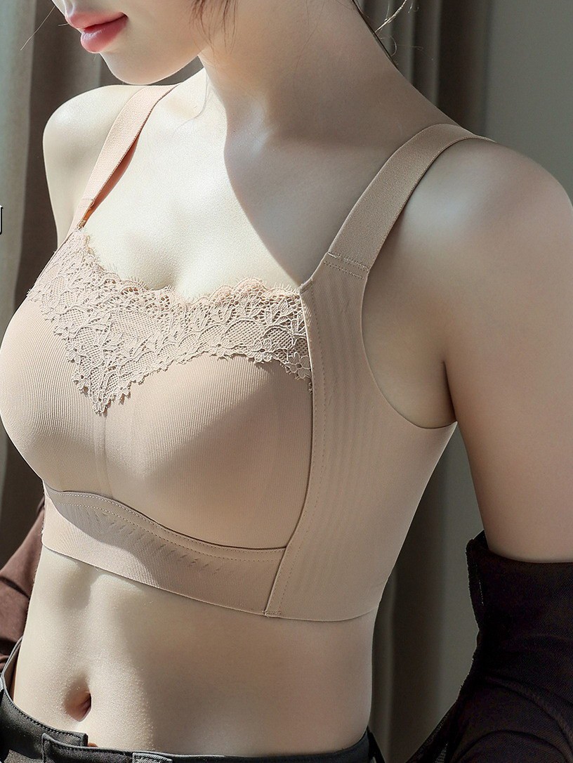 Women Bras Full coverage Seamless Ultra-thin Lace Vest Plus size Underwear 2861