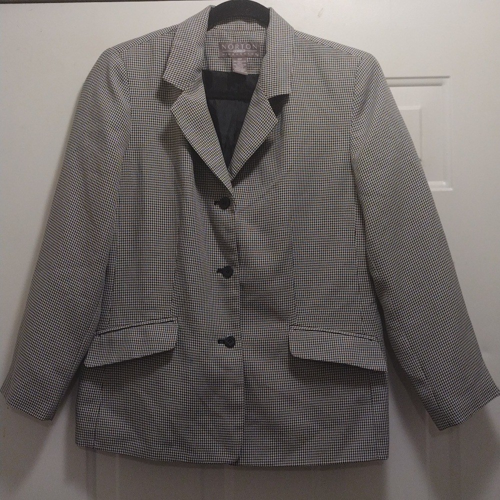 Norton Petite McNaughton Houndstooth Blazer suit Size 10P