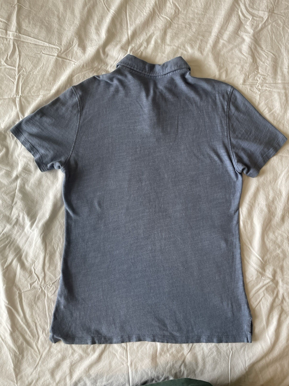 GFORE Mens Clubhouse Cotton Golf Polo Shirt L Large Blue Heathered Slub G4MF22K1