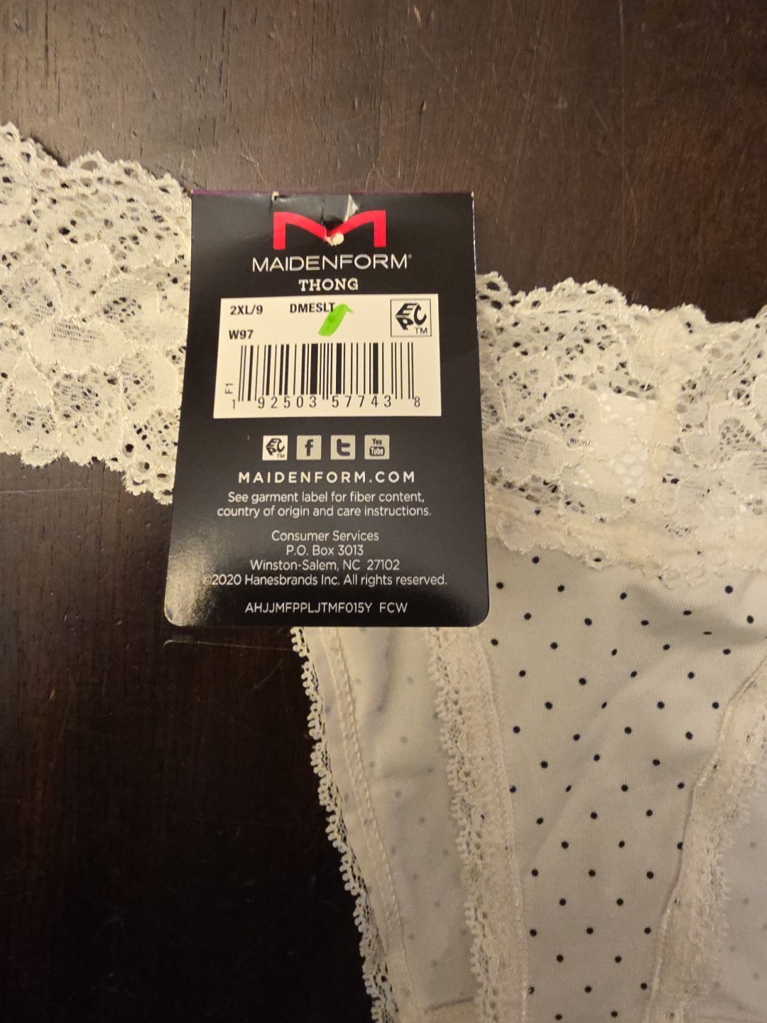 Maidenform Lace Thong Size 2xl/9
