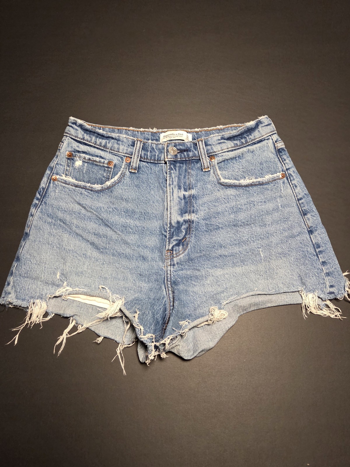 Abercrombie & Fitch Curve Love 90s Relaxed Cutoff Shorts High Rise Womens 10