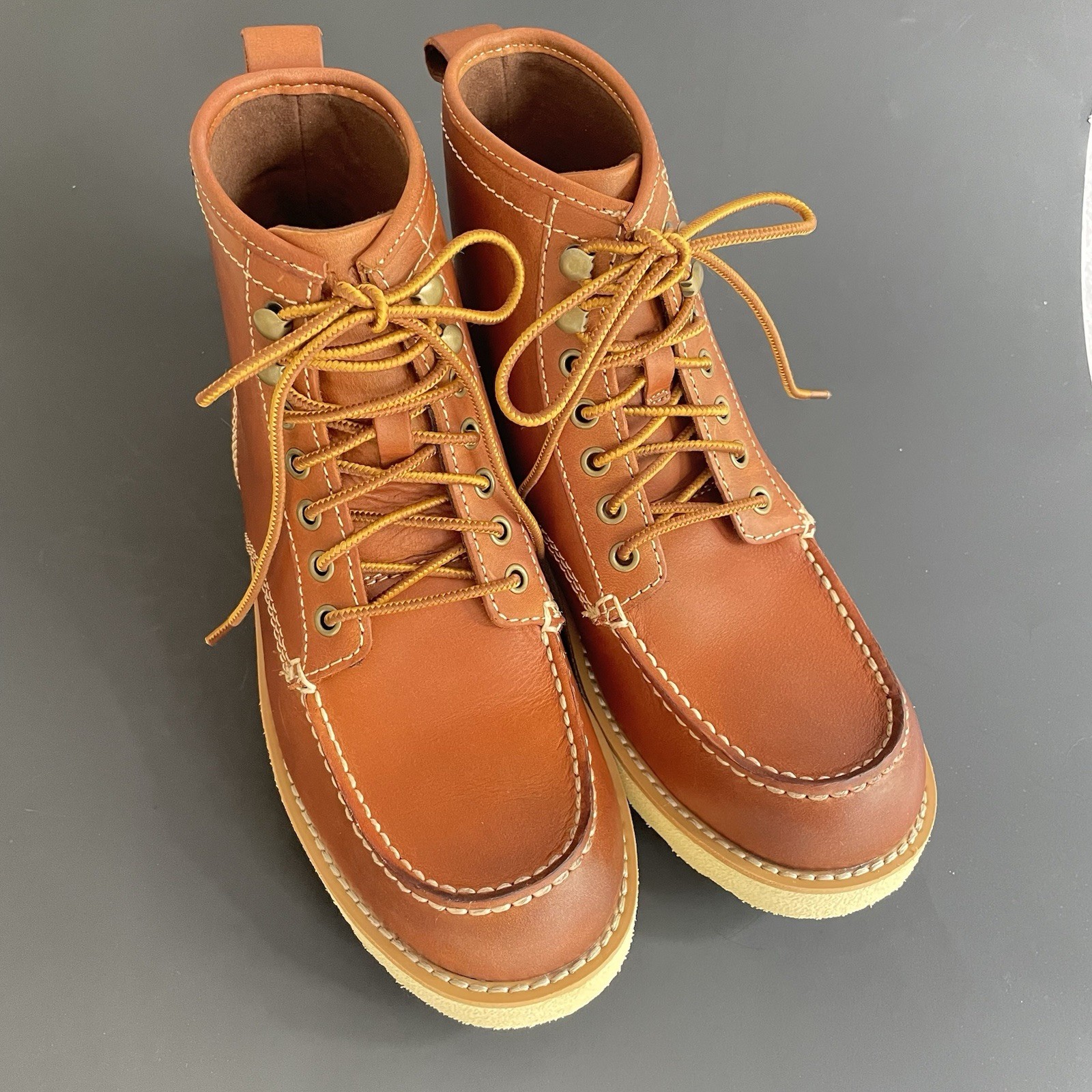 Eastland Lumber Up Women’s 8.5 M Leather Moc Toe Boots Tan 3249-07 New No Box