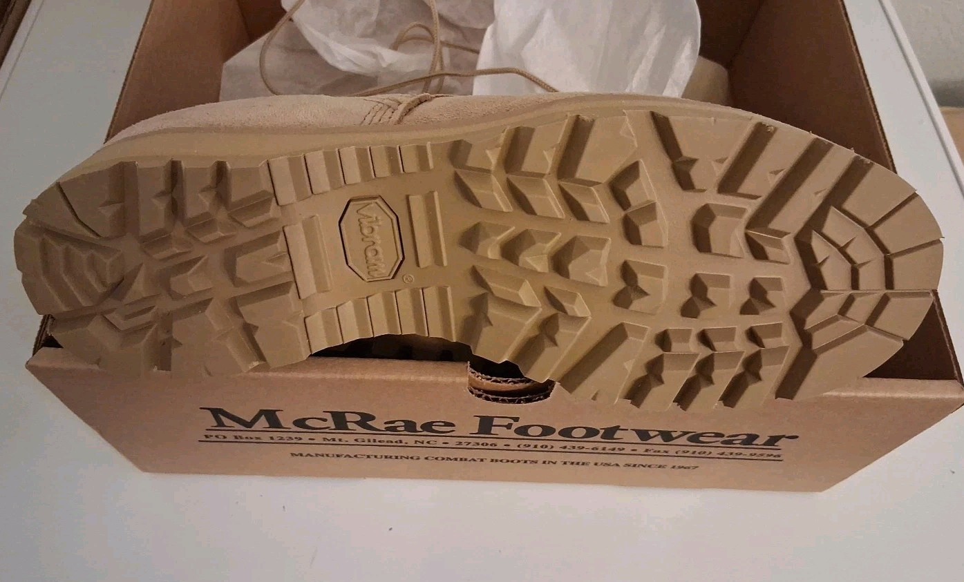 NEW McRae Army Combat Boots Hot Weather, Size 8R NSN 8430-01-514-5083