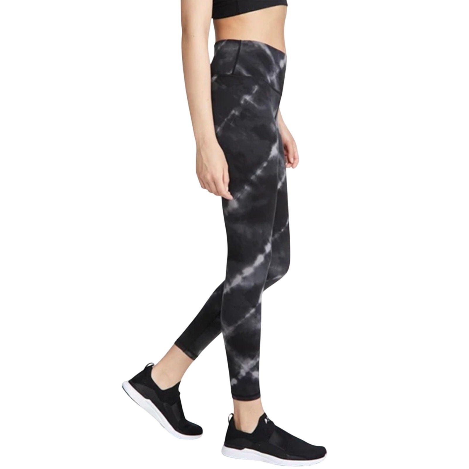 Varley Century Legging Leyland Black Marble Look Sporty High Rise Leggings