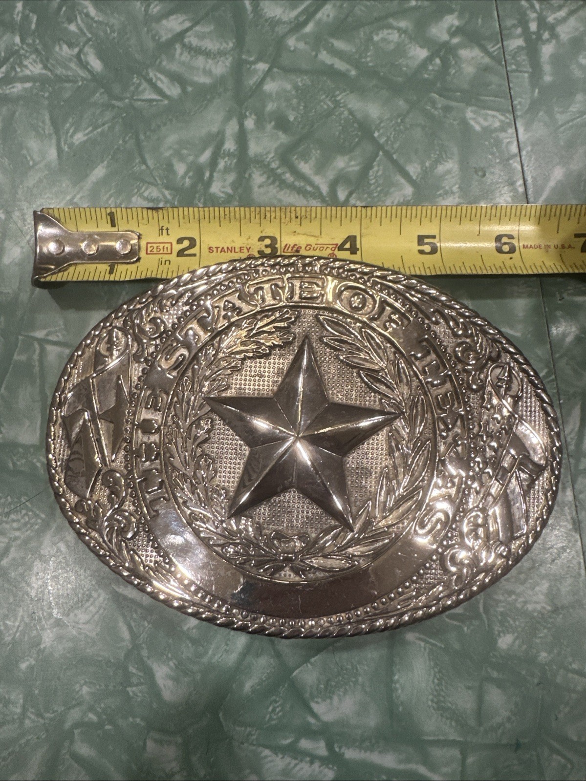 BIG The State Of Texas Extra Large Belt Buckle Preowned 6×4.5 Inches