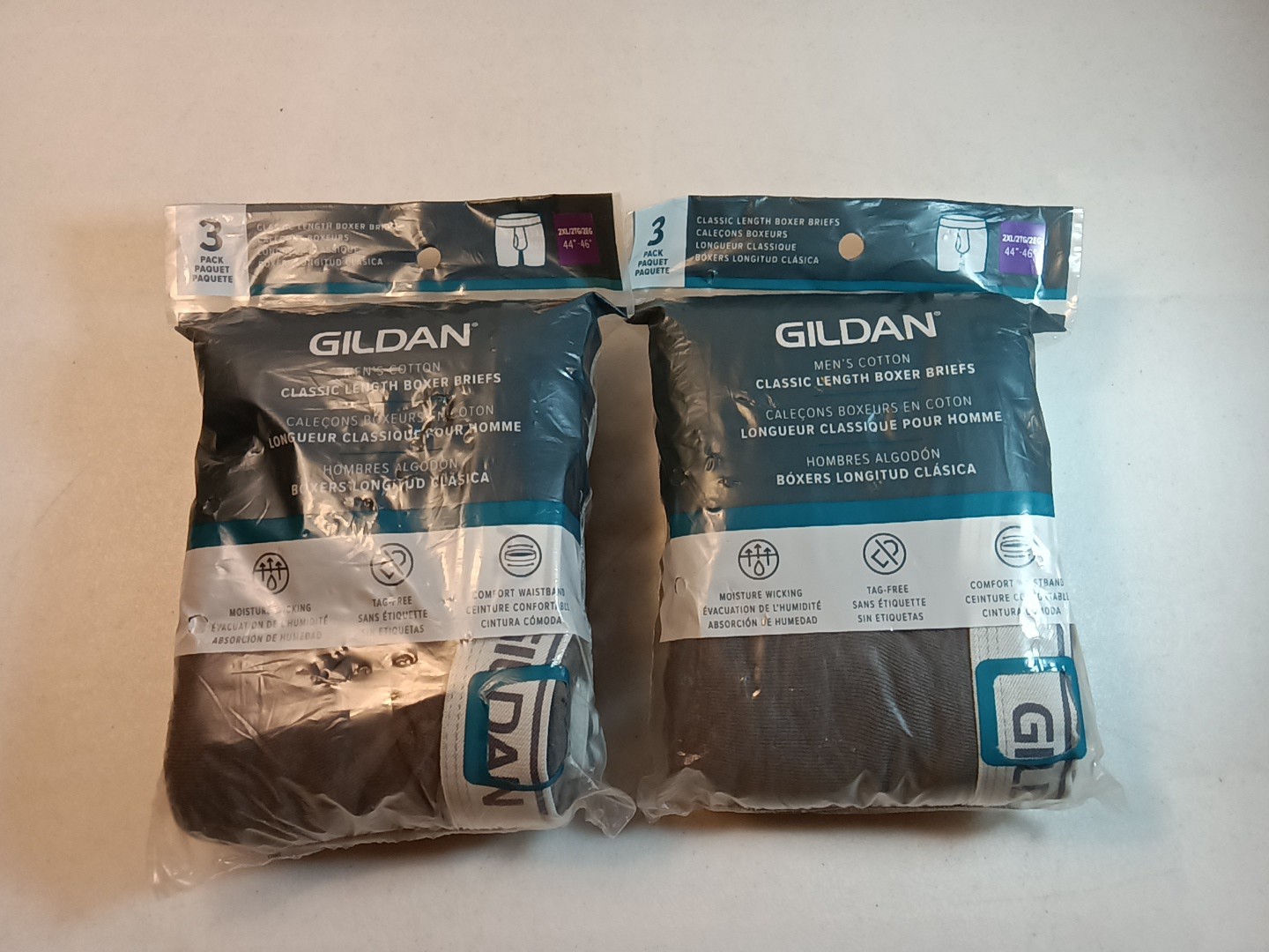 (2) 3 Pk. Gildan Boxer Briefs 2 XL 44-46 Mens Classic Length 3pk Underwear NEW