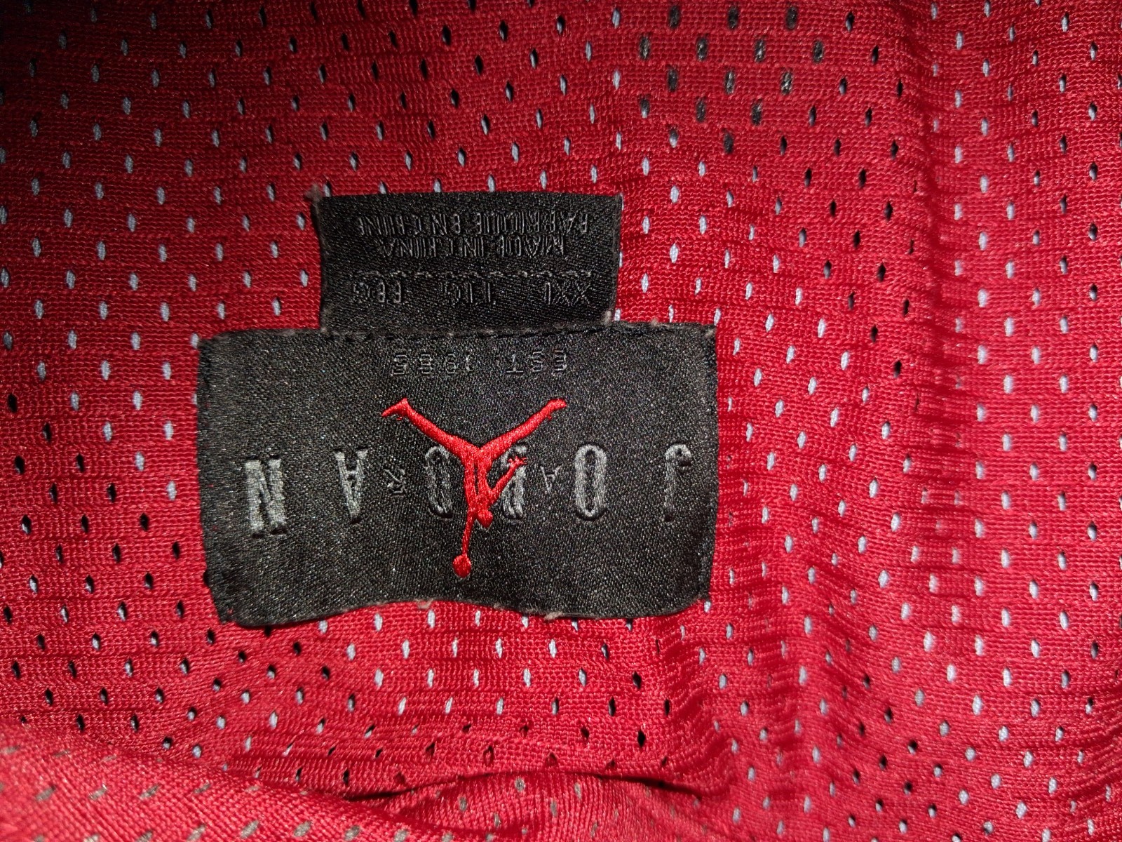 Jordan Red Mesh Breathable Jumpman Logo Button-Front Baseball Jersey Men’s M