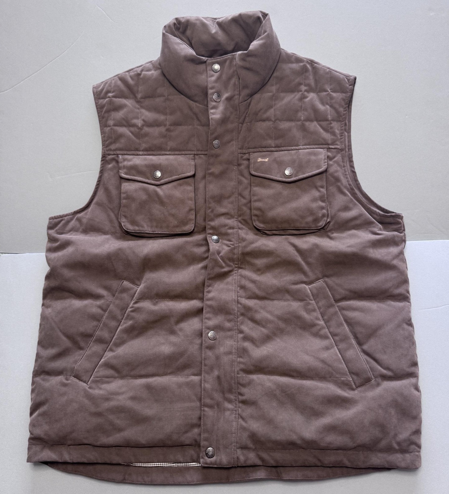 Driza-Bone Mens Quilted Waistcoat XL Brown Puffer Hunt Gilet Shooting Full Zip