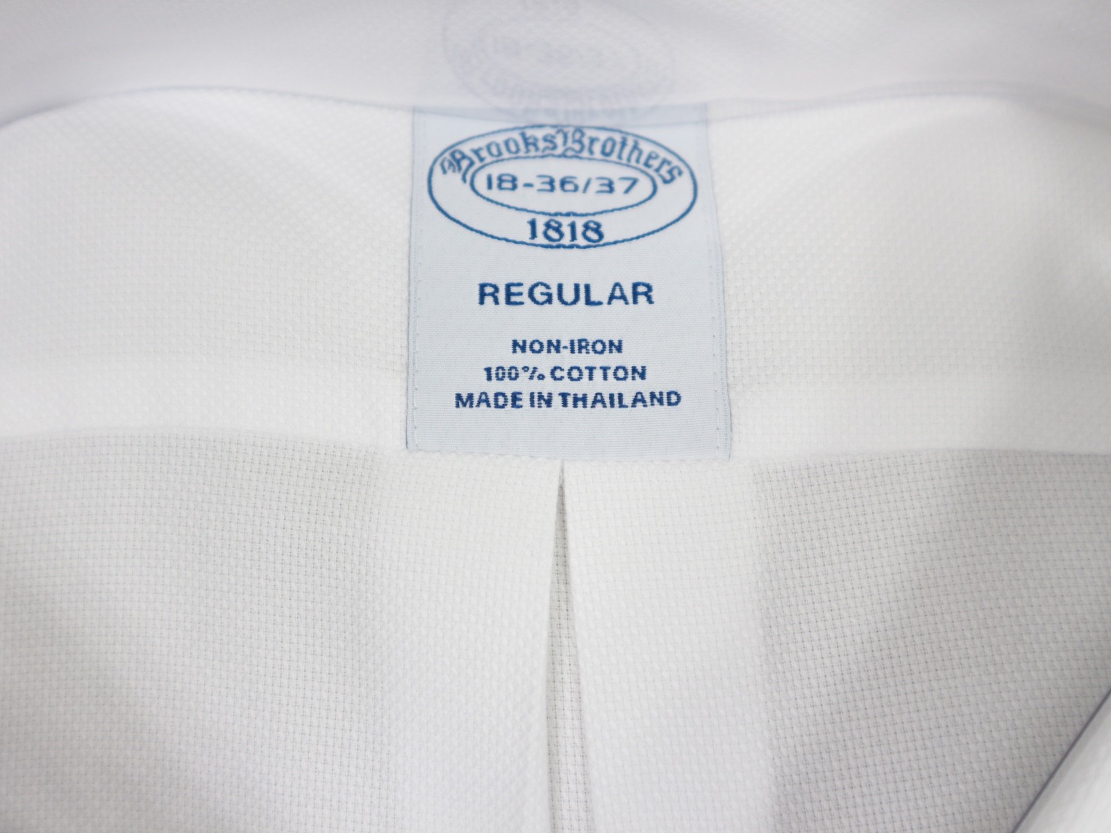 Brooks Brothers REGULAR Non-Iron All Cotton 18-36/37 Ainsley Collar White