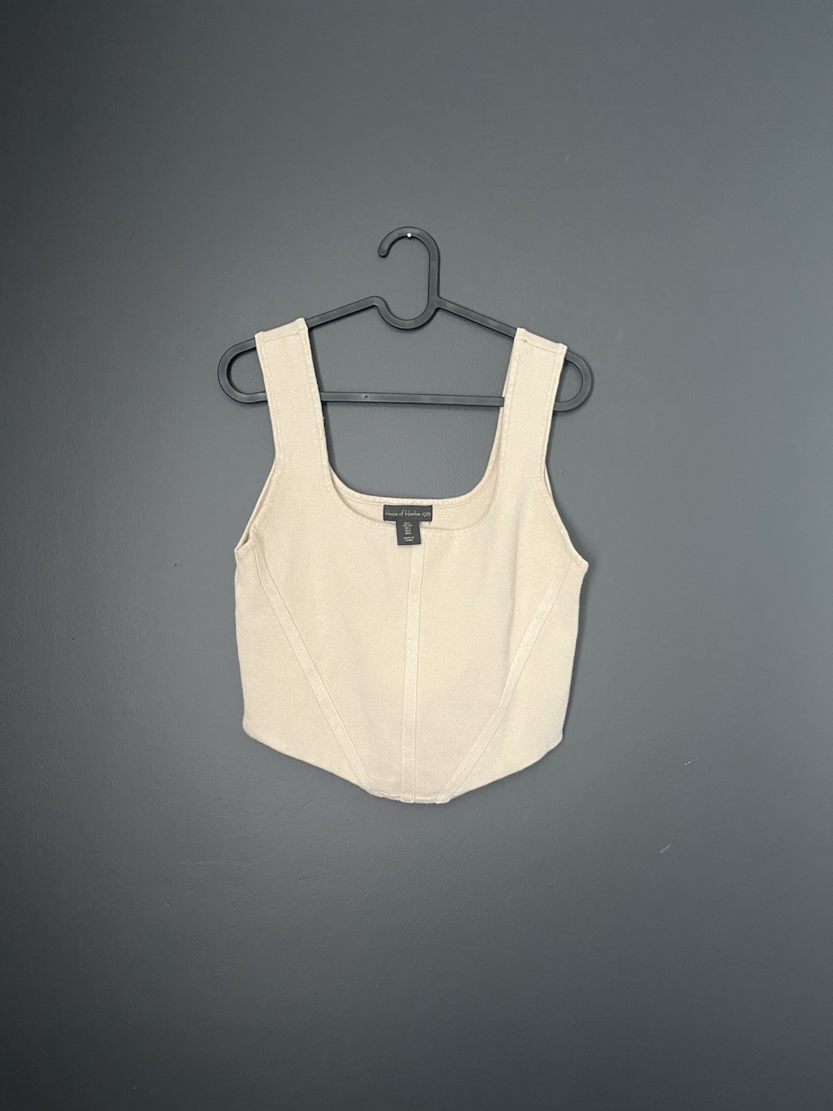 House of Harlow 1960 Knit Corset Tank Top Cream Size L Revolve Bustier