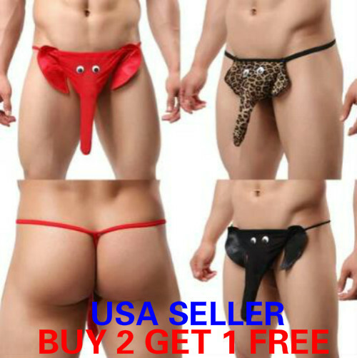 Mens Elephant Thongs Bikini Underwear G-string Briefs Pouch Panties Swimwear