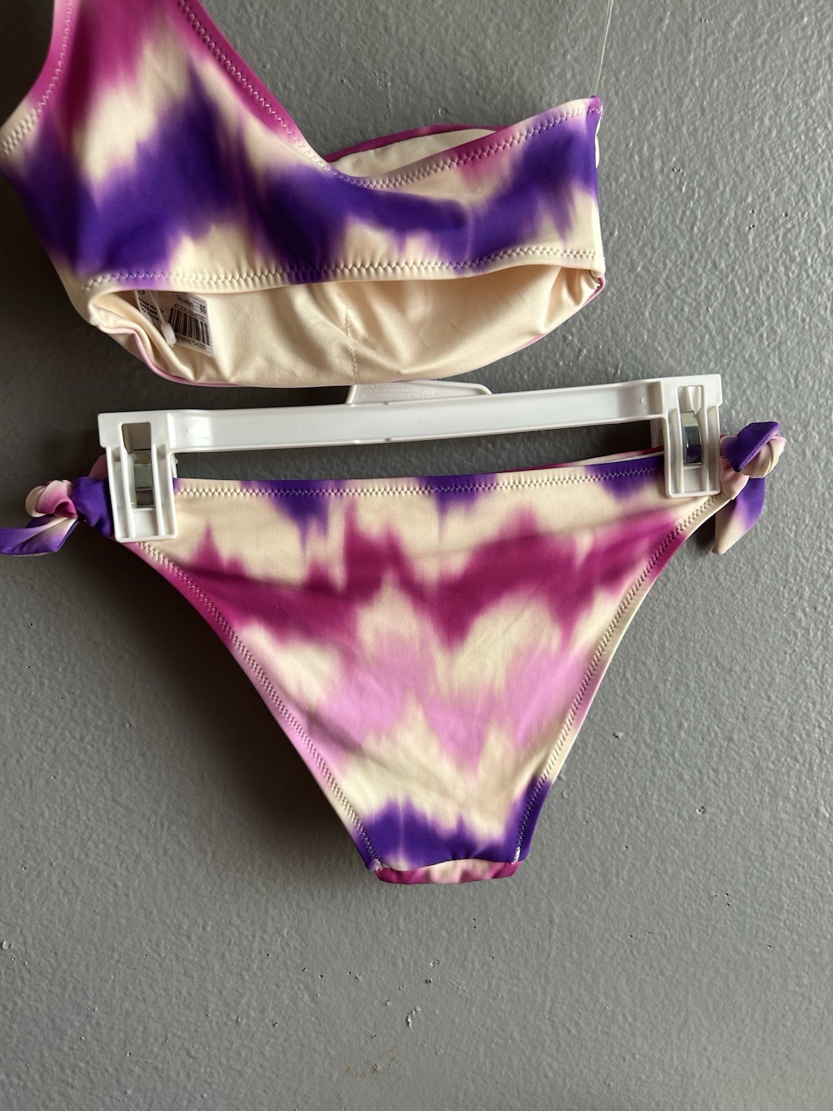 énfasis Women’s Purple/Pink/Beige Tie-Dye One Shoulder Bikini Set 2-Piece 36 B