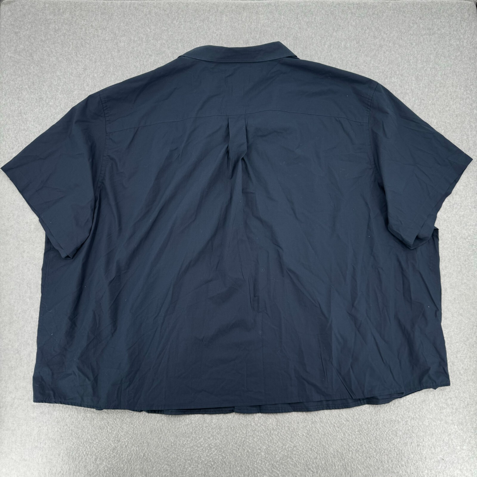 Harbor Bay HB Shirt Men’s 7XL Solid Navy Blue Short Sleeve Casual Button Down
